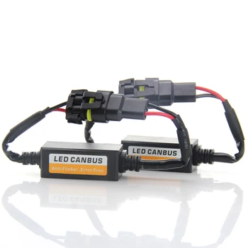 

H7 LED Headlight Decoder CAN-BUS EMC Warning Canceller Capacitor Anti-flicker Resistor harness Canbus Error Free Plug & Play