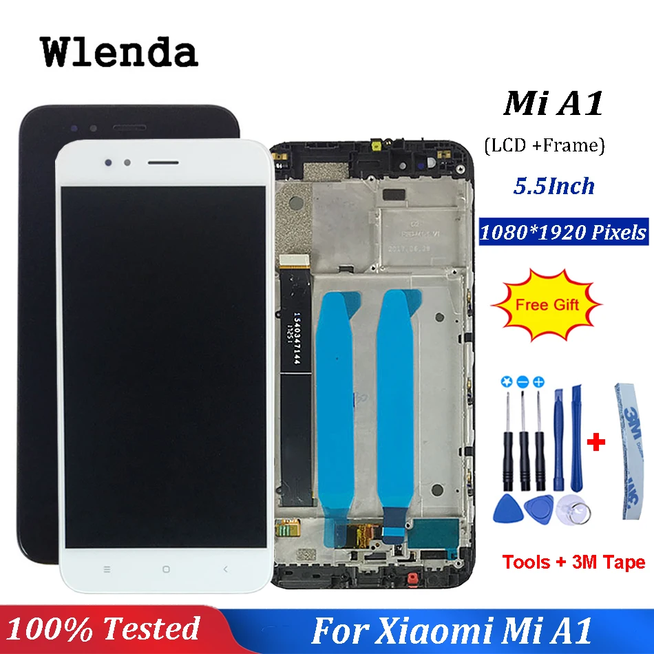 

5.5 inch For XiaoMi MI A1 LCD With Frame display and Touch Screen Assembly perfect part For For Xiaomi Mi5X Good quality+Tools