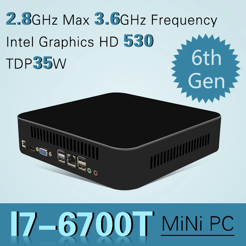 Intel Quad core I7 6700 Mini PC Windows 10 Desktop Computer Pocket PC Nettop barebone system