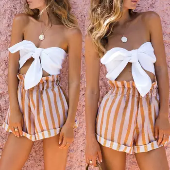 

Sexy Women Off Shoulder Crop Tops Casual Sleeveless Fashion Shirt Blouse T-shirt Crop Top
