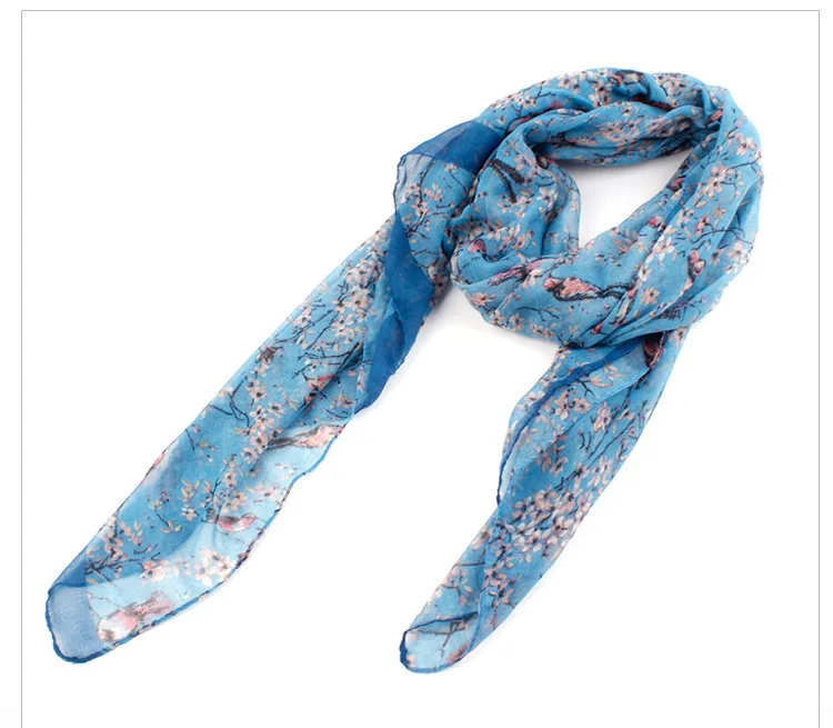 

2018 Fashion Colorful Tree Branch and Birds Printed Scarf Wrap Shawl Polyester Scarfs For Women/Girls , Free Shipping