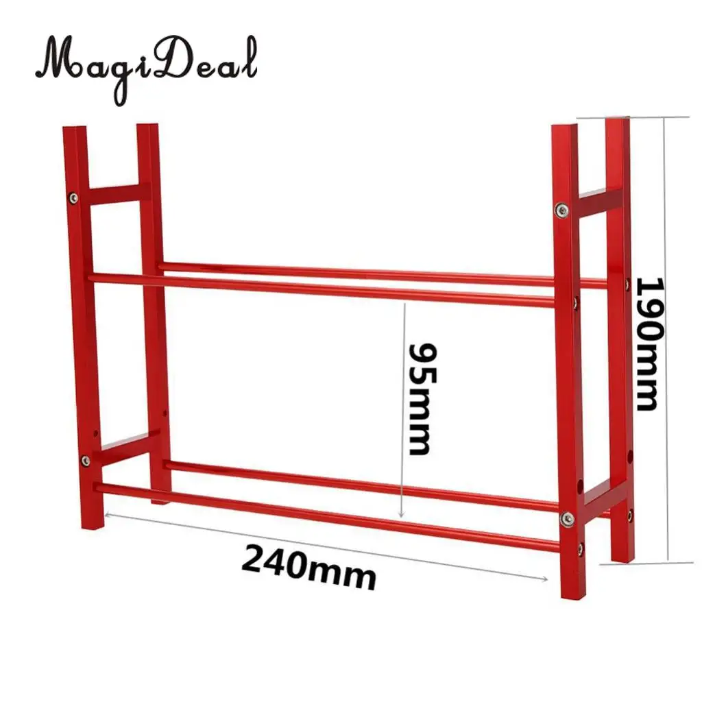 MagiDeal High Quality Aluminum Red Tire Rack Storage Garage Organizer for RC4WD TF2 SCX10 D90 1/10 RC Car Truck Crawler Tires