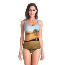 Fashion One Piece Swimsuit Women Swimwear 3D Deser Printed Monokini Maillot De Bain Femme Bodysuit Female Bathing Suit Beachwear 5xl patchwork swimwear women 2018 top sexy one piece swimsuit maillot de bain femme bodysuit monokini bathing suit maio zaful
