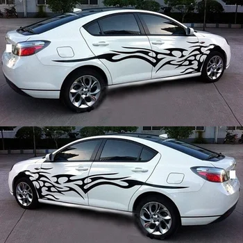 

1 Pair 2 Pieces 2.2m Car Modified Styling Sticker Fire Decorative Car Body Exterior Accessories Reflective Personality Sticker