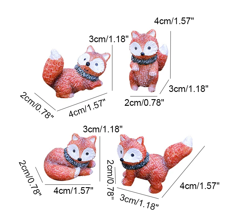 Креативные фигурки лисы из смолы, миниатюрные фигурки для дома, комнаты, украшения, аксессуары, подарок на день рождения, детские игрушки
