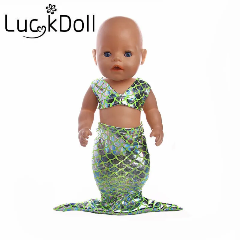 

Luckdoll Crop Top Mermaid Suit for 43 cm Doll or 18 inch American Doll Accessories for Dolls