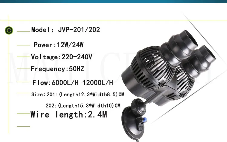 220 В Sunsun волнистый насос для аквариума, насос для воды, насос для серфинга 2,5 Вт 3 Вт 6 Вт 12 Вт 24 Вт 48 Вт
