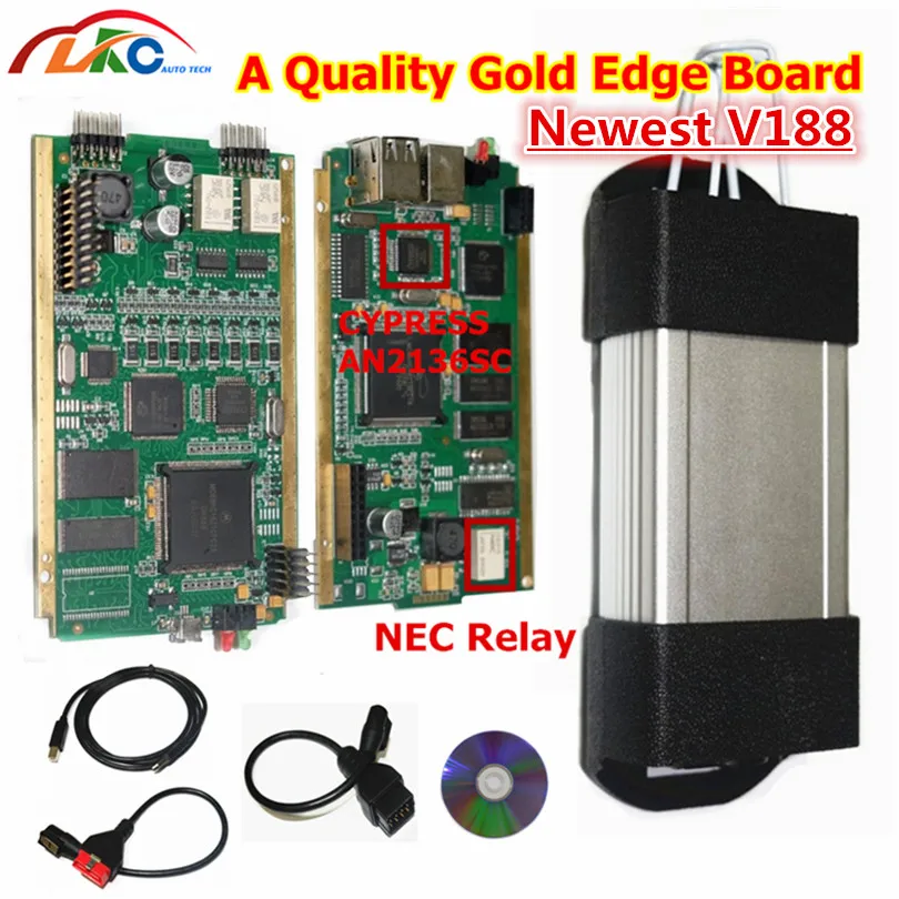 

Russian stock! V188 Can Clip With CYPRESS AN2135SC/2136SC Full Chip Gold PCB Board Auto A+ OBD2 Diagnostic Interface