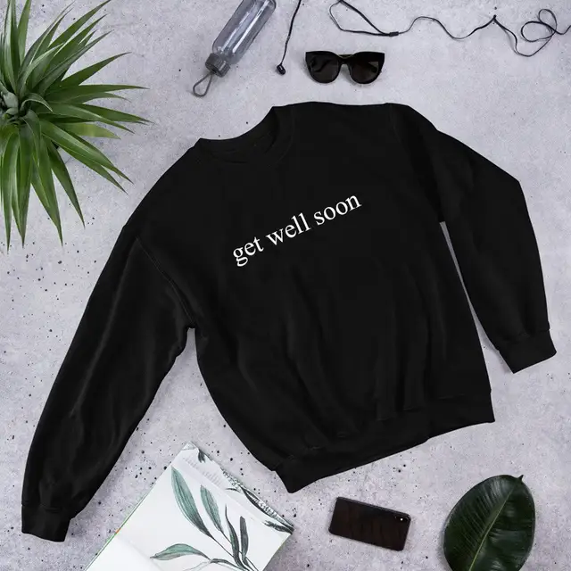 Get Well Soon Ariana Grande Sweetener Crewneck Sweatshirt Women Casual Pullover Long Sleeve Hoodie Thank U Next