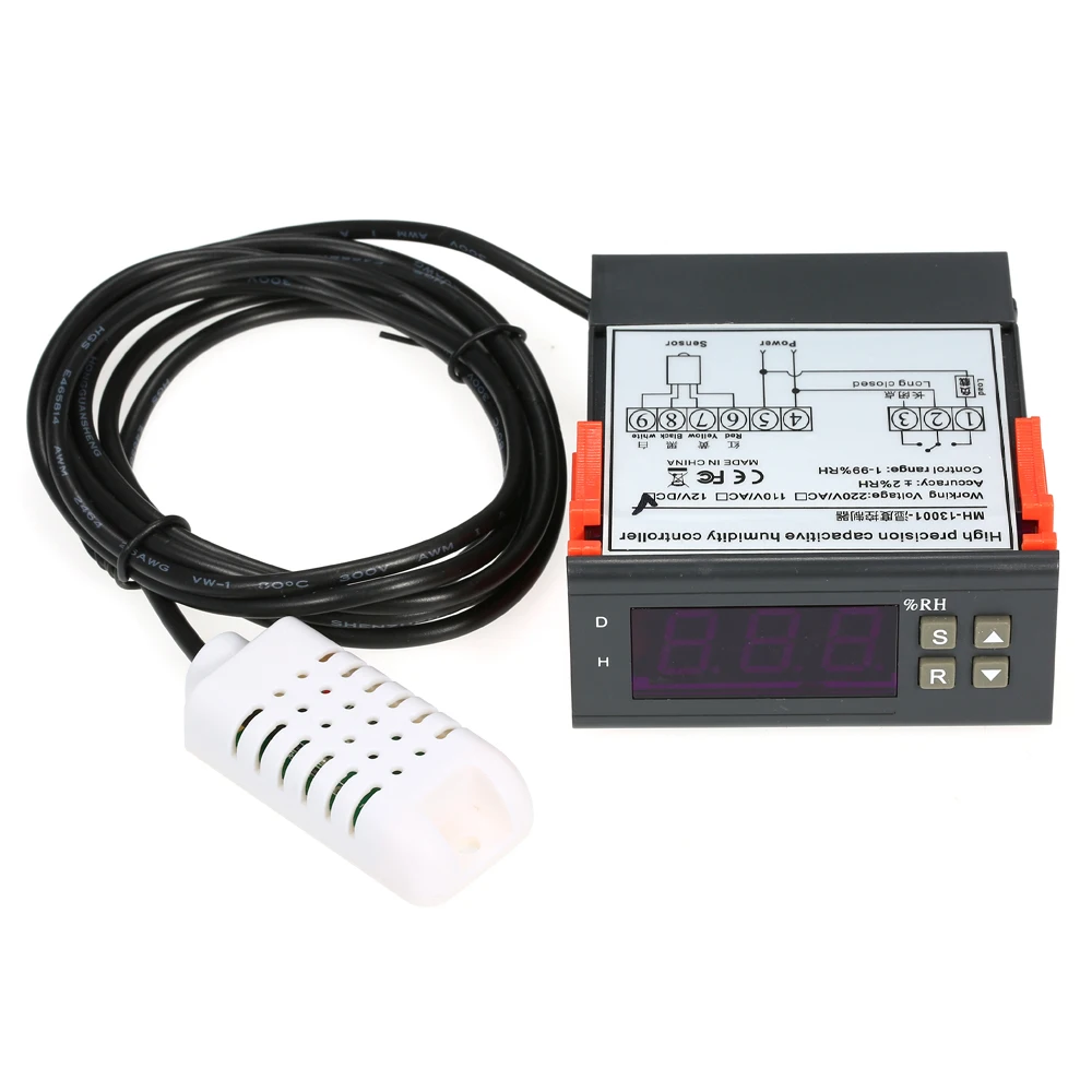 

MH13001 10A 220V Mini Digital Air Humidity Control Controller Measuring Thermostat Hygromstat Temperature Humidity Controller