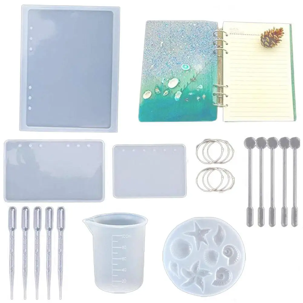 

21Pcs Silicone Mold Set Ornament Notebook Cover Making DIY Handmade Epoxy Craft