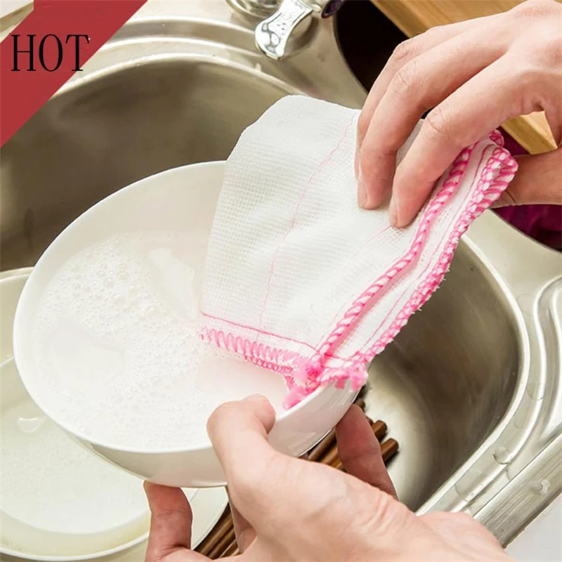 2018 New 1x Washing Cloths Dishcloths Rags Towel Bamboo Fiber Home Car