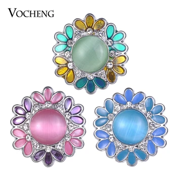 

10PCS/Lot Wholesale Vocheng Snap Charms Flower Squre 5 colors 18mm Ginger Snap Button Vn-1839*10 Free Shipping