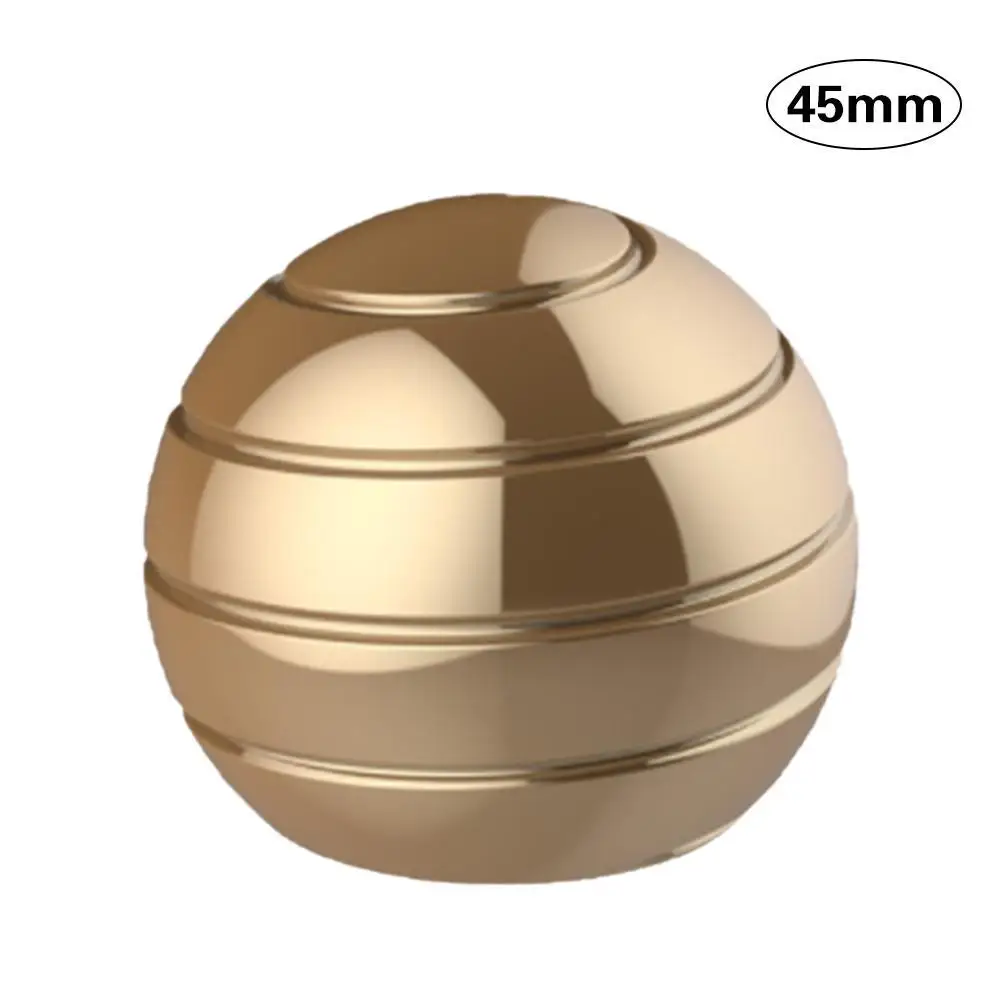 Desktop Decompression Rotating Spherical Gyroscope Kinetic Desk Toy Fidget Toy Optical Illusion Flowing Finger Toy For Children - Цвет: Gold 45mm