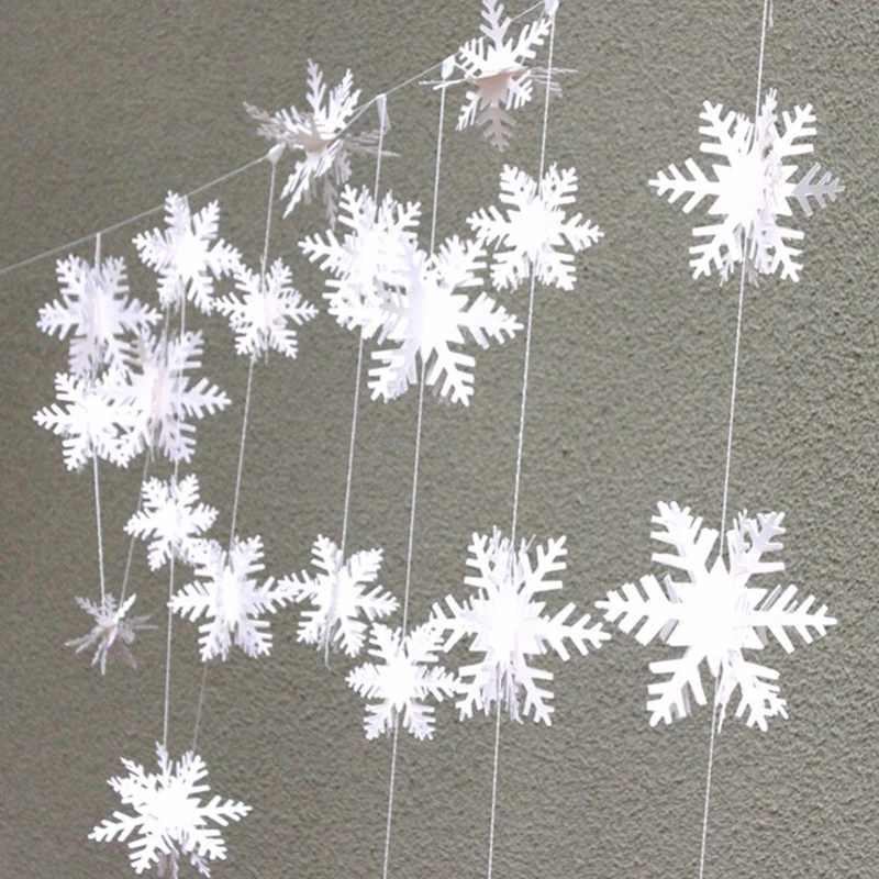 3 м Замороженные вечерние товары Серебряная гирлянда в форме снежинки рождественское свадебное украшение сцена Новогоднее украшение снежный цветок