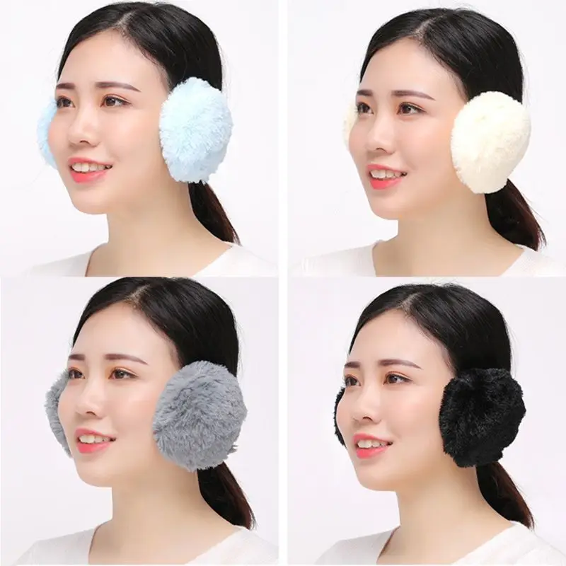 Модные женские туфли для девочек Мех животных зимние теплые наушники Earmuff блеск блесток утепленная повязка