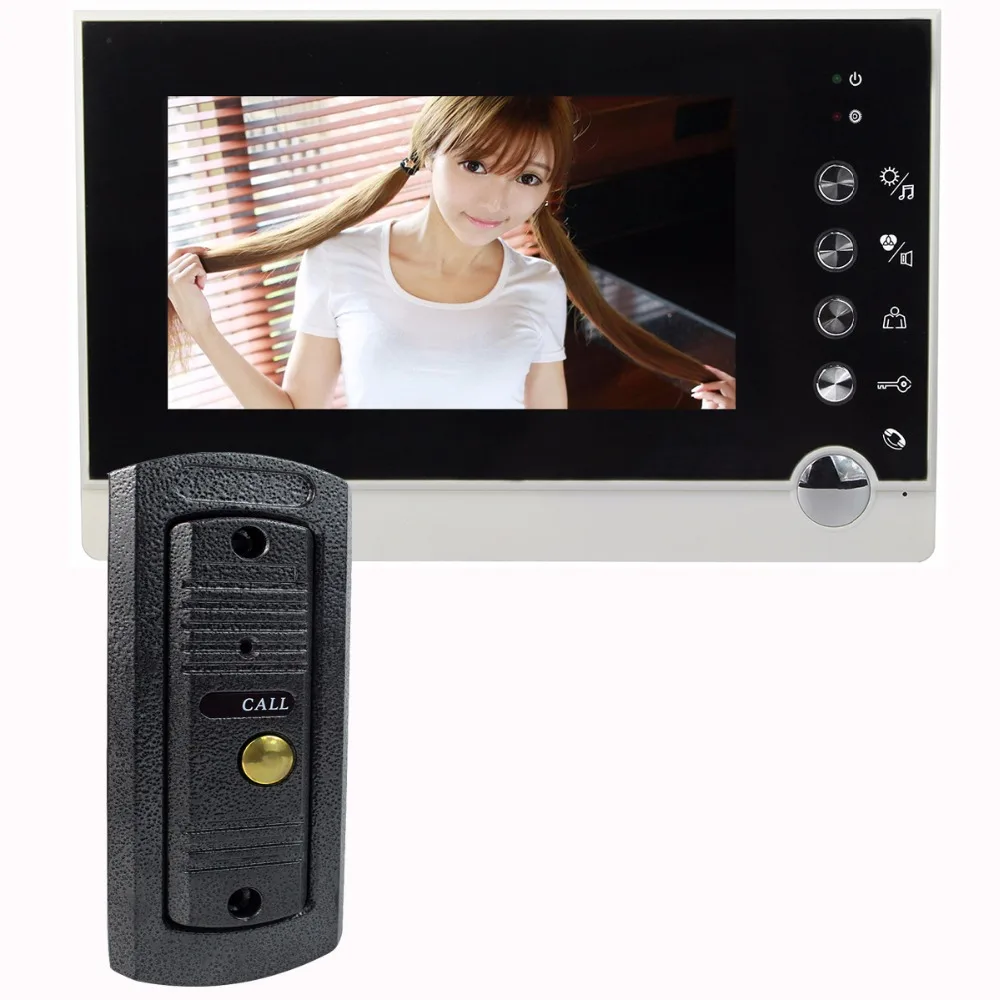 

7" Color Video Door Phone Video Intercom Door phone IR Night Vision Camera Doorbell Kit Waterproof Rain Cover F1315D
