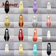 Mcoser 2016 Hot sale Heat Resistant Synthetic Hair wigs 80Cm Long Staight Cosplay Wig Anime Party Cheap