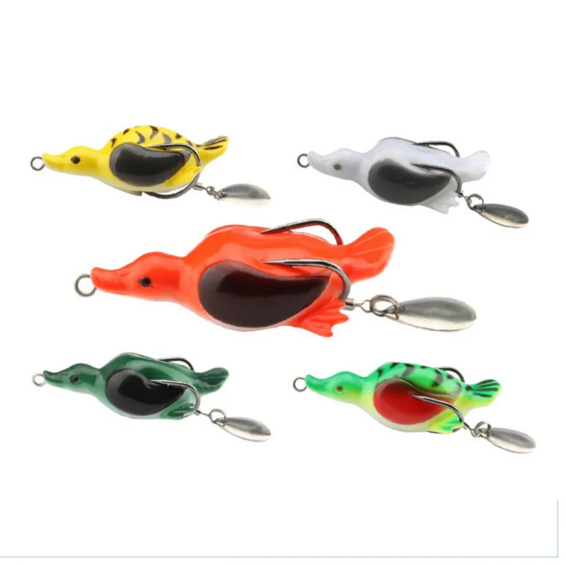 

1PCS Fishing Lure Artificial Bait Sinking Duck Lure Soft Baits Fishing Wobblers Frog Lure 2 Size Duckling Fishing bait