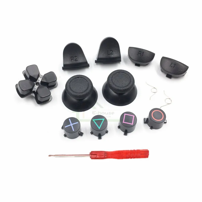 

High Quality L1 R1 L2 R2 ABXY Trigger Button with Analog Joystick Cap Replacement for Playstation 4 for PS4 Controller JDM-011
