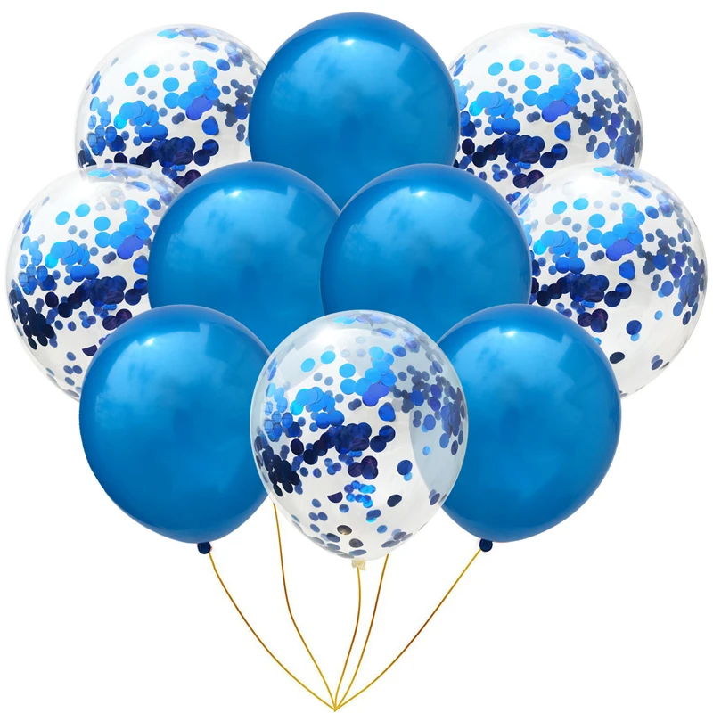 10 шт. 12 дюймов золотые латексные конфетти воздушные шары Свадебные украшения на день рождения для взрослых детей гелиевые воздушные шары вечерние поставки - Цвет: 15-blue blue