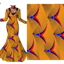 Желтый благородный Африканский рисунок в национальном стиле и окрашивание настоящей вощеной ткани хлопок печать голландская ткань 495 воск яко Анкара