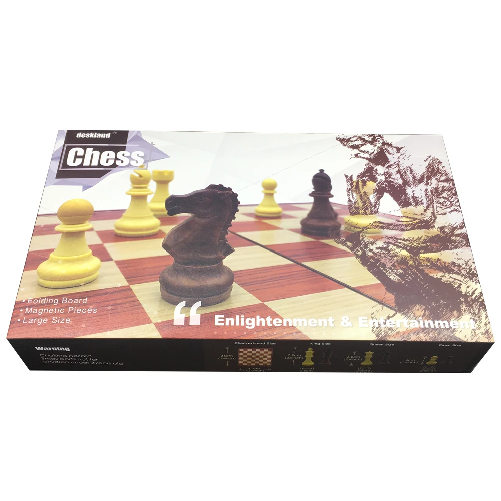 

Large Chess Set Magnetic Pieces Folding Table Board Size 36 cm x 31 cm Chess Games For Children Standard Learning Set Gifts