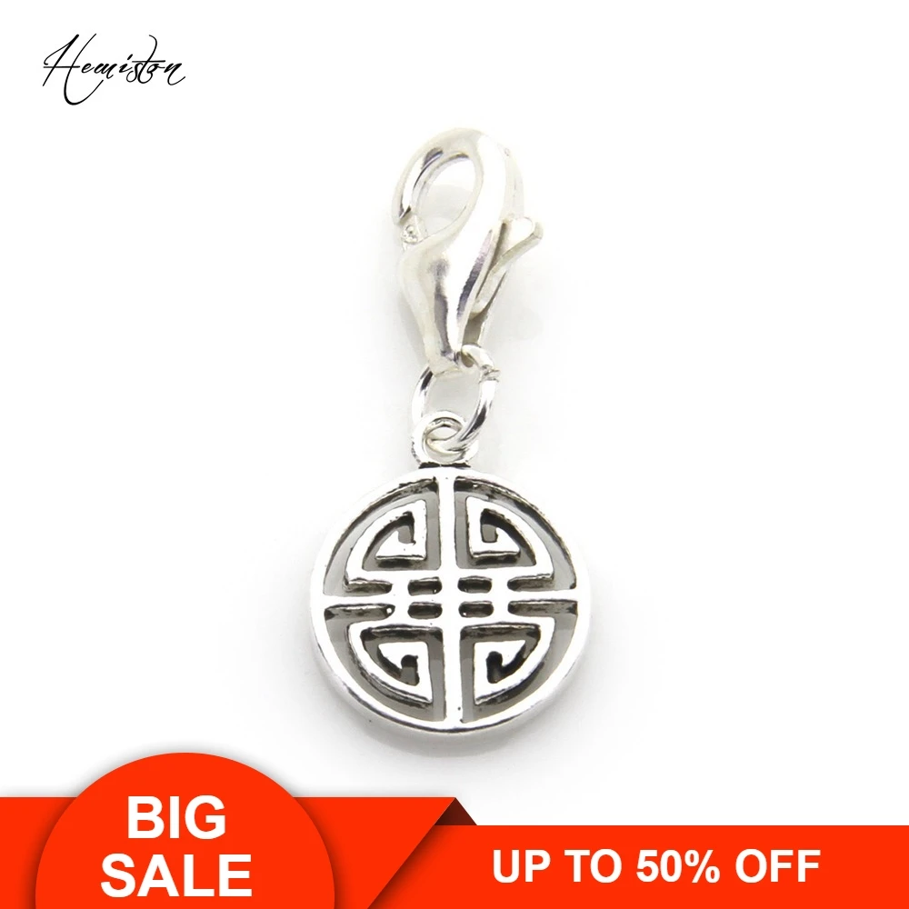 

Hemiston Thomas Great Blessing Long Life 925 Sterling Silver Charm with Stone Jewelry for Women Party Gift TS 435
