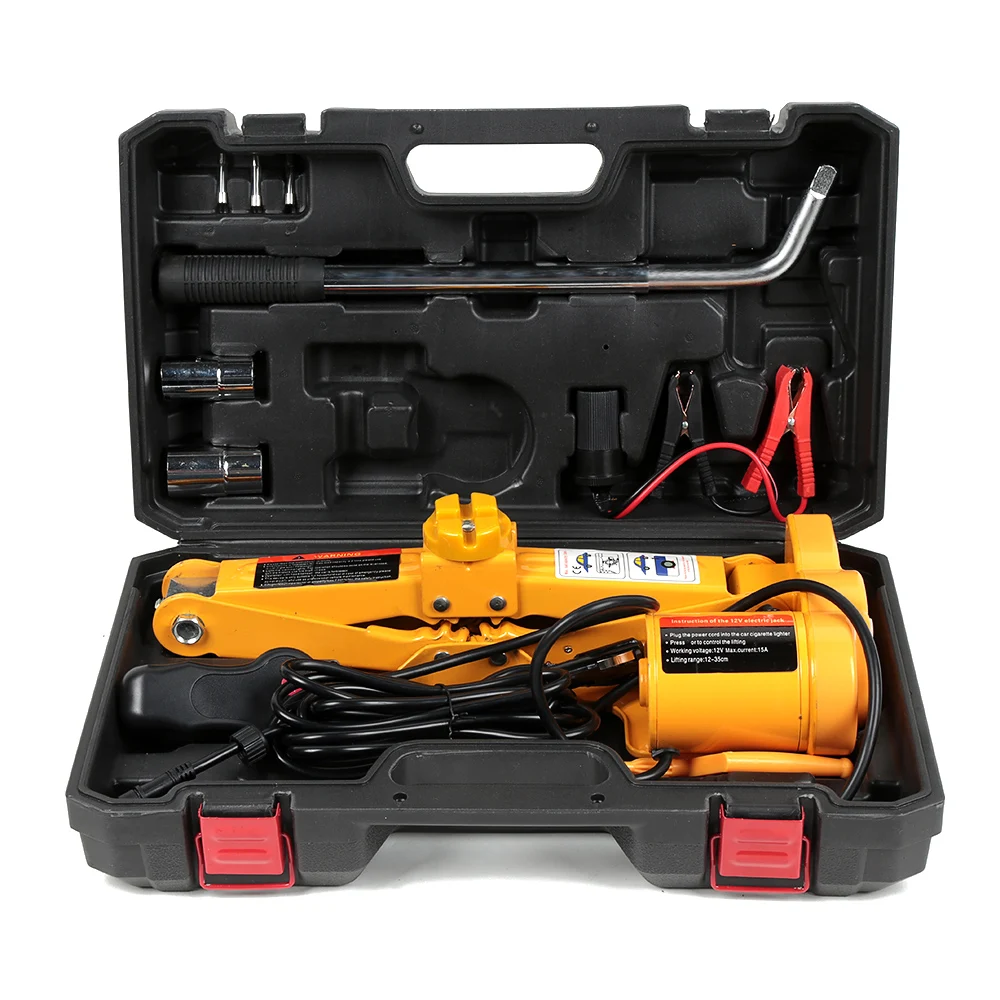 

12V 2T Car Electric Jack Lifting Set Auto Scissors Lifting Repair Machine Tire Replacing Tool with the Car Charger