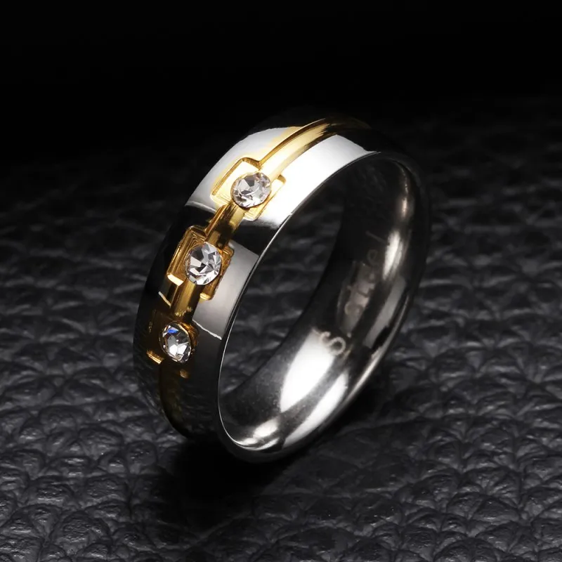 Распродажа, высококачественное титановое стальное кольцо со стразами из Swarovski, гладкие и удобные вечерние кольца с внутренним отверстием для мужчин и женщин