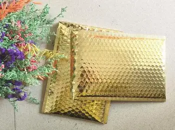 

18*23cm Gold Poly Bubble Mailing Mailer Shipping Padded Envelopes Bags Thicken gold Shockproof CourierBubble Envelope Pouch