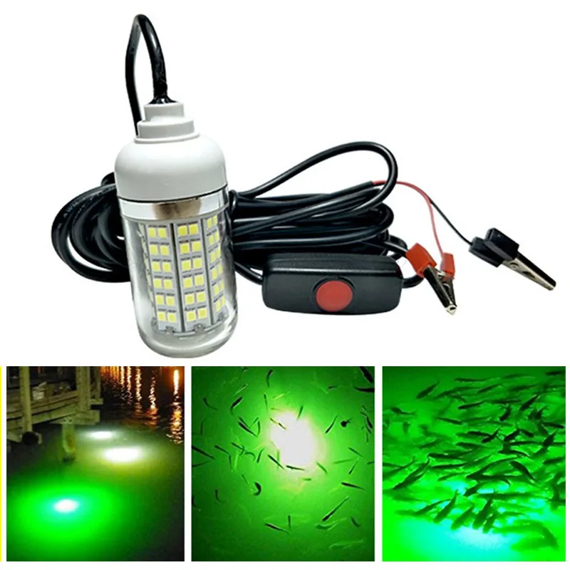 12V 15W Fishing Light LED Green Underwater Submersible Night Fake Fishing Lures Fishing Light Crappie Shad Squid Boat            (1)