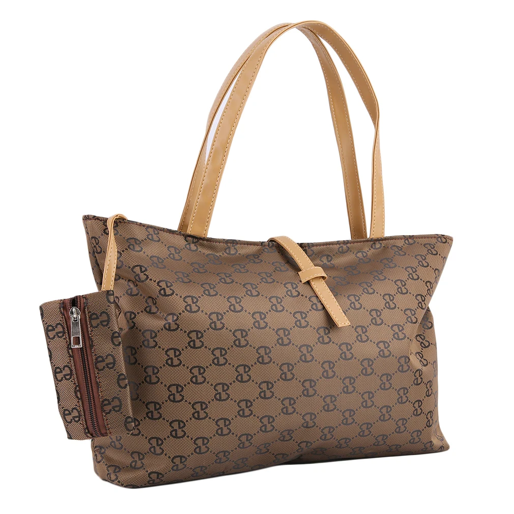 

Coofit Fashion Handbags PU Leather Women Bag Commuter Belt Buckle Simple Brown Shoulder Bags Large Capacity Girl Bag With Clutch