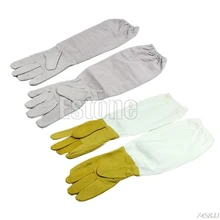 1pair Protective Vented Long Sleeves Goatskin Bee Keeping Tool Beekeeping Gloves G03 Drop ship