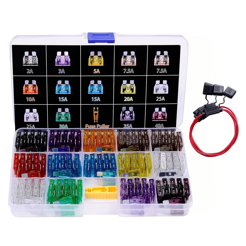 140pcs ATO / APR / ATC Fuse Car Kit Assorted Auto Car Truck Standard Blade Fuse Assortment 2A-40A + Inline 16 AWG Gauge Holder 140pcs ATO / APR / ATC Fuse Car Kit Assorted Auto Car Truck Standard Blade Fuse Assortment 2A-40A + Inline 16 AWG Gauge Holder