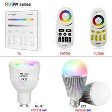 Miboxer 5W GU10 9W E27 Smart FUT018/FUT016 RGBW RGBCW RGBWW LED Bulb Lamp Light AC100~240V FUT096/FUT095/T3 2.4G RGB Remote