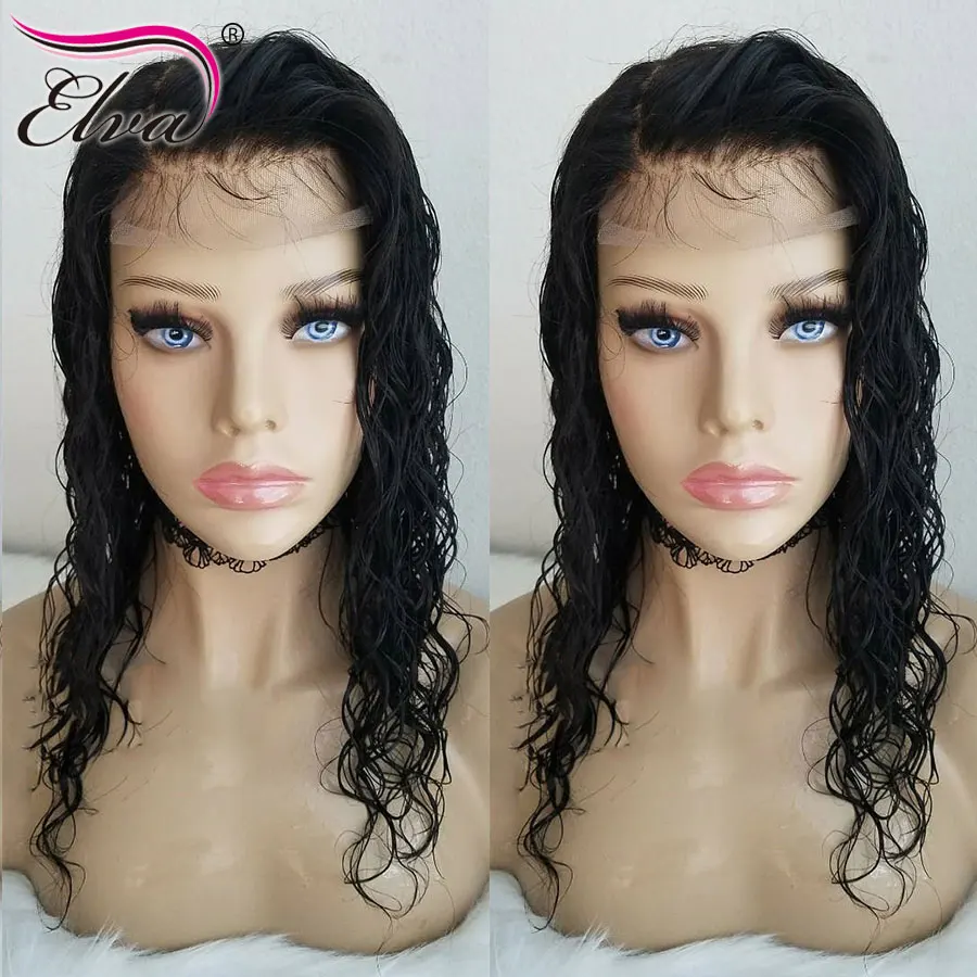 Вьющиеся Синтетические волосы на кружеве человеческих волос парики для чернокожих Для женщин волосы ELVA бразильский Синтетические волосы на кружеве парики для волос с детскими волосами Парики Remy
