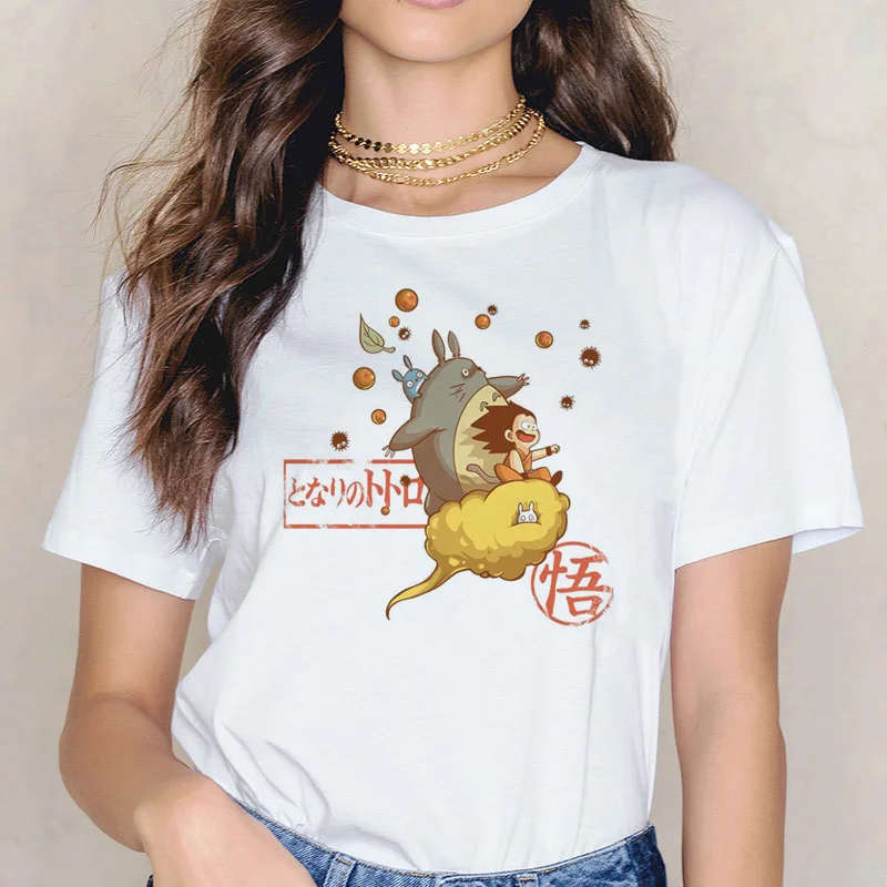 

Totoro Spirit Away t shirt Miyazaki Hayao cartoon Studio Ghibli femme women Japanese Anime tshirt t-shirt clothes female Anime