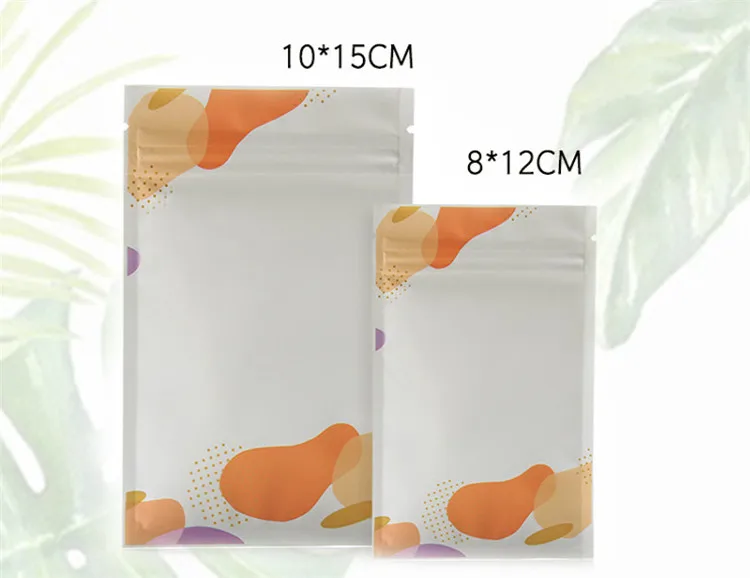 Leotrusting 200pcs/pack Small Matt White Foil Ziplock Bag Metallic Mylar White Zipper Bag Herbal Powder Sugar Food Packaging Bag