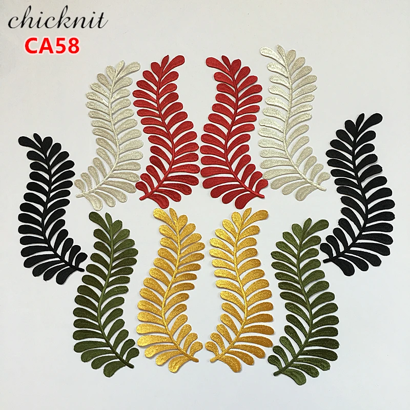 

CHICKNIT Fashion multi color costume gold thread embroidery flower leaves iron on patches CA58