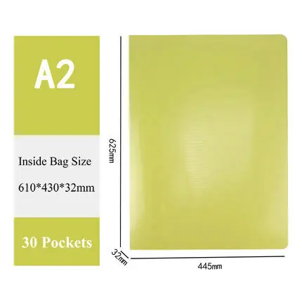 A2 бумажный Органайзер буклет Мульти Карманный мешок для документов рисунки картины дисплей книга - Цвет: 30 Pockets