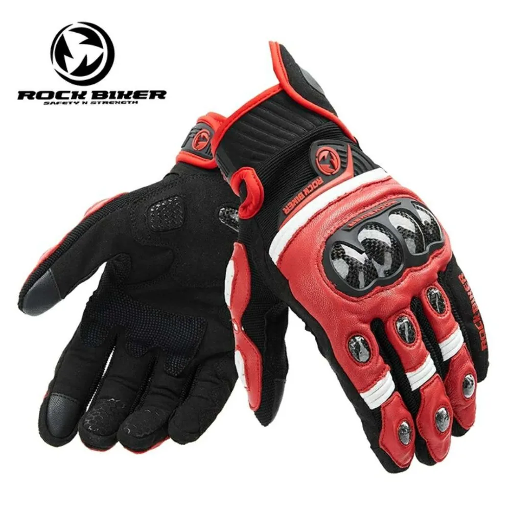 

Rock Biker Motorcycle gloves women Moto gloves XXL leather guantes para moto mujer Touch Screen Motocross off road gloves black