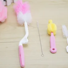 Горячая Распродажа Новинка 360 градусов губка детская бутылочка щетка с щетки для соски mamadeira очиститель Чистка соски 1 комплект/5 шт