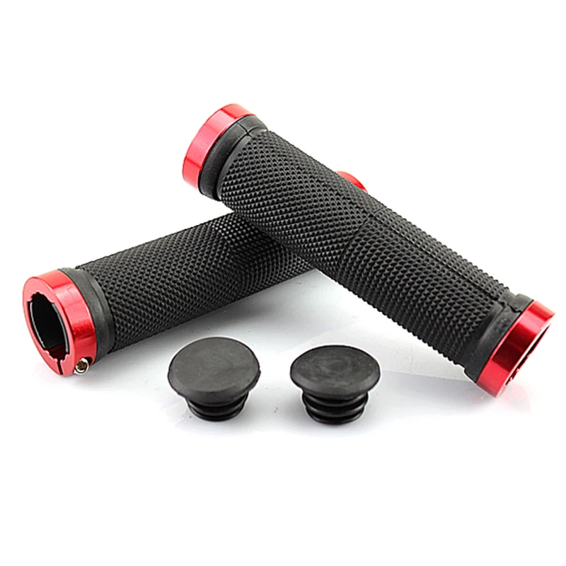 

1 pair Durable Anti-slip Bicycle handlebar mountain bike handle Rubber handle human engineering Lock-On