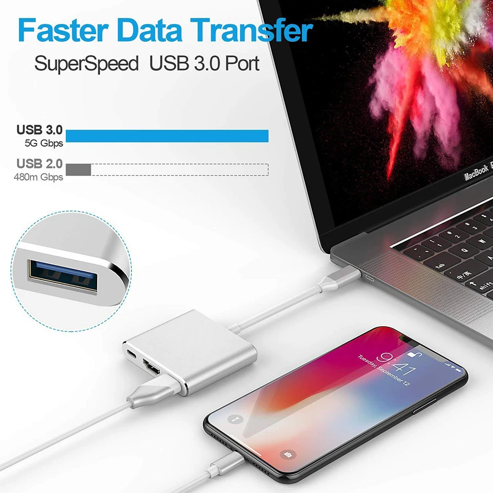 ZEUSLAP USB 3,1 type C к HDMI концентратор адаптер 4K usb-хаб для Mac Air Pro huawei Mate10 samsung S8