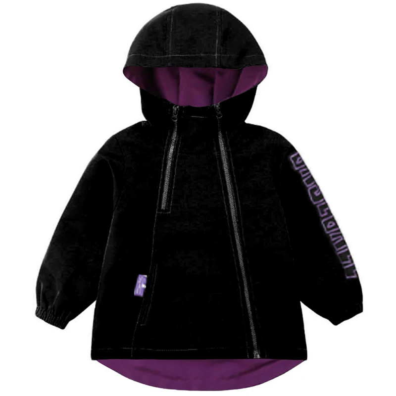BINIDUCKLING/модные детские весенние куртки для мальчиков; пальто; детская однотонная одежда разных цветов; пальто с капюшоном; ветровка; верхняя одежда - Цвет: Black color