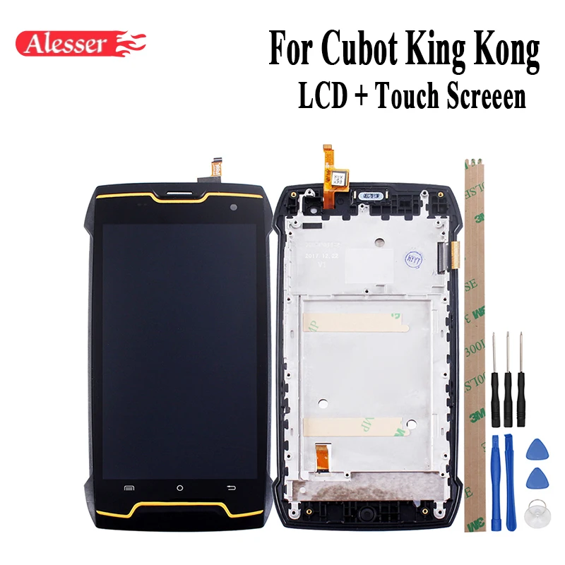 

Alesser For Cubot King Kong LCD Display and Touch Screen 5"inch With Frame For Cubot KingKong With Tools And Adhesive +Film