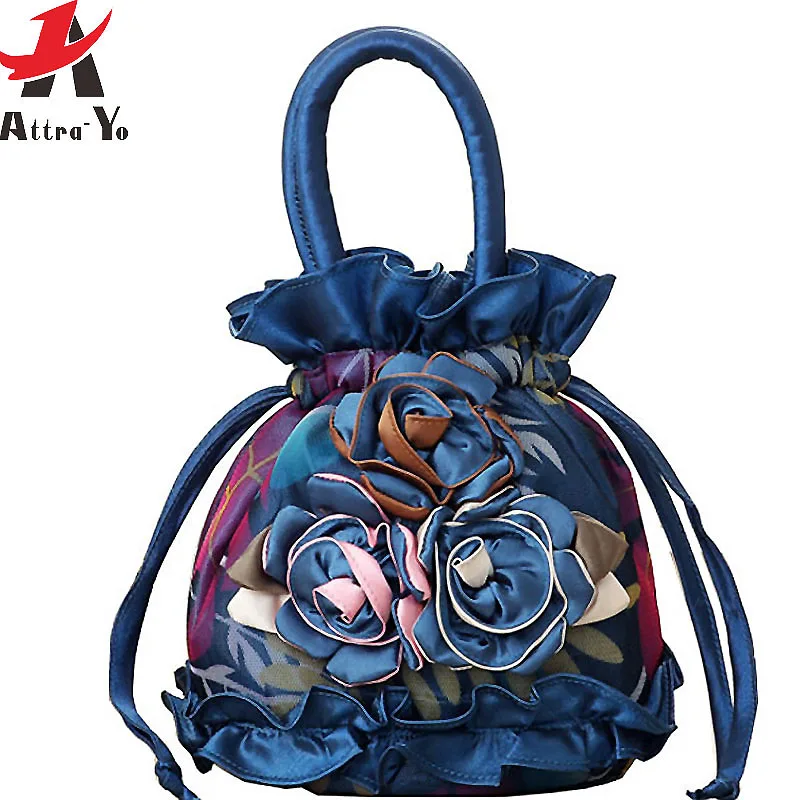 

Attra-yo women bag bucket women handbag designer casual purse tote high quality flower canvas Mummy bag ladies LM4025ay