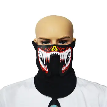 

Cool EL Cold Light Mask Voice-activated Glowing Mask To Dance With The Rhythm Of Music Fashion Dancing Mask