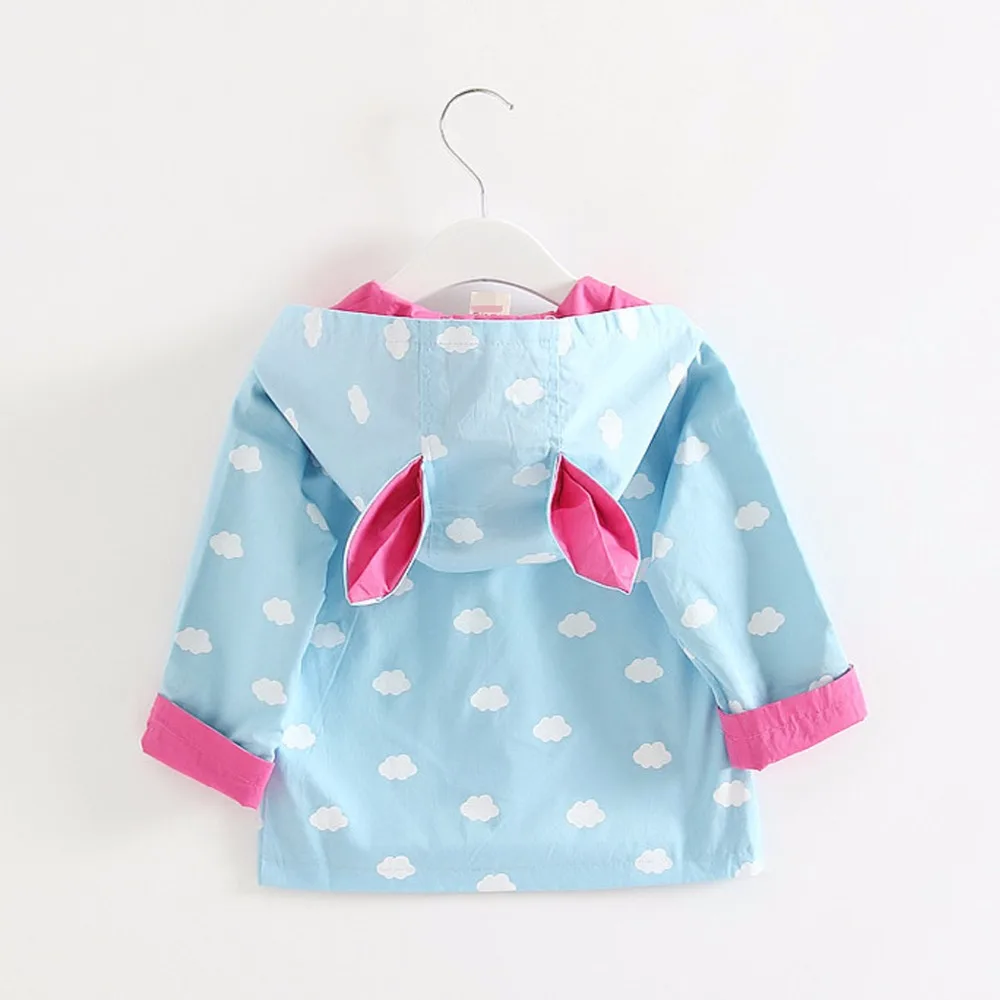 2016 Spring Fall Fashion Cute Cotton Baby Girls Jacket Rabbit Ears